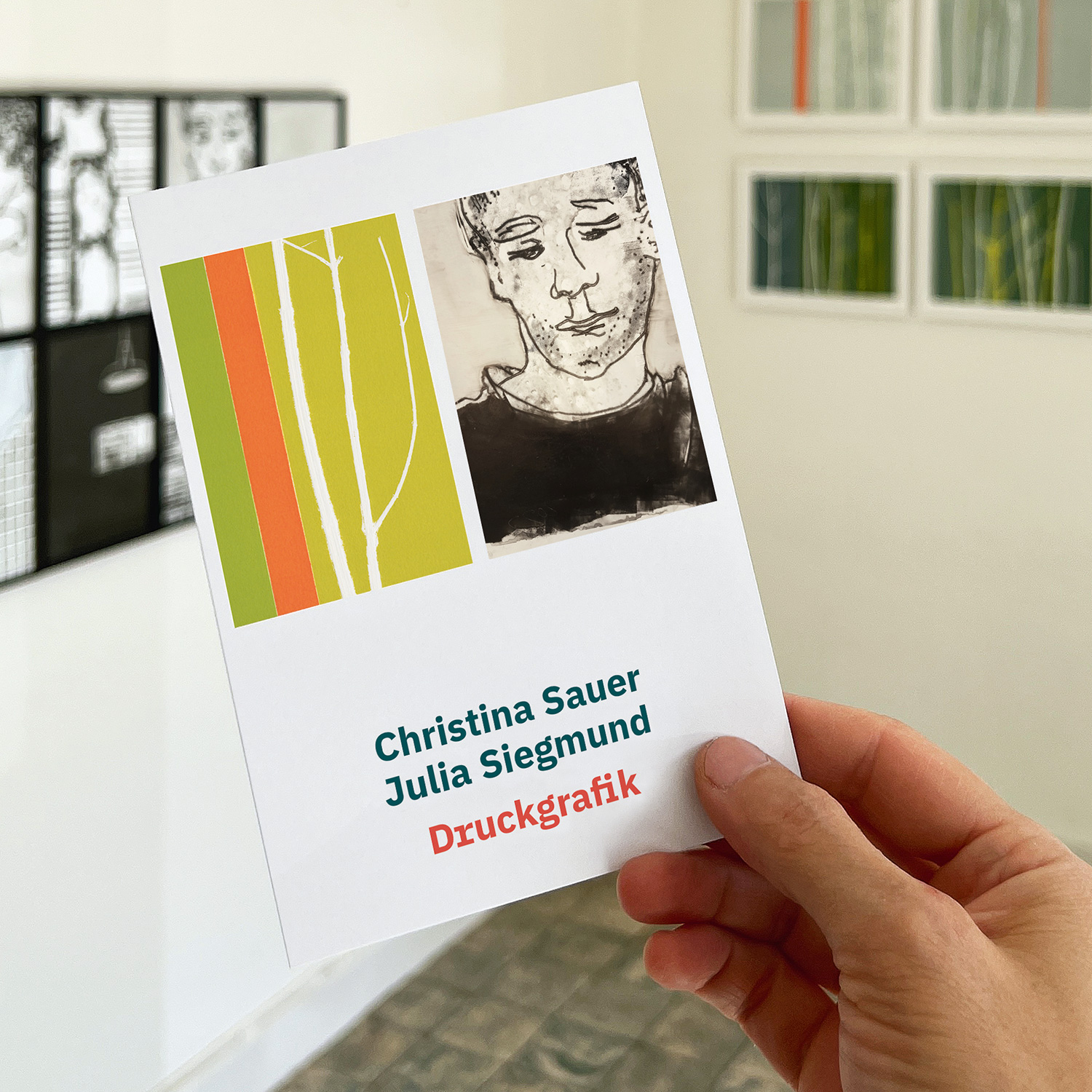 DRUCKGRAFIK | CHRISTINA SAUER & JULIA SIEGMUND | echtwert Galerie Münster | Einladungskarte